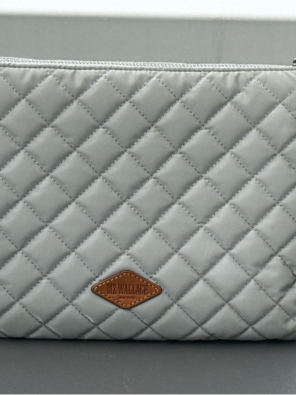 MZ Wallace Quilted Light Gray Pippa Chain Strap Crossbody - Picture 6 of 14